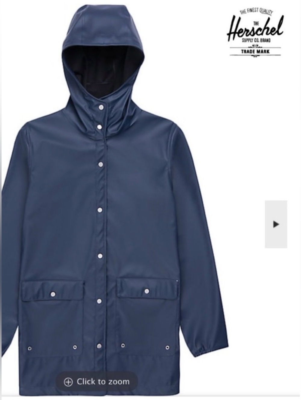Herschel / NWT Rain Parka Peacoat Navy